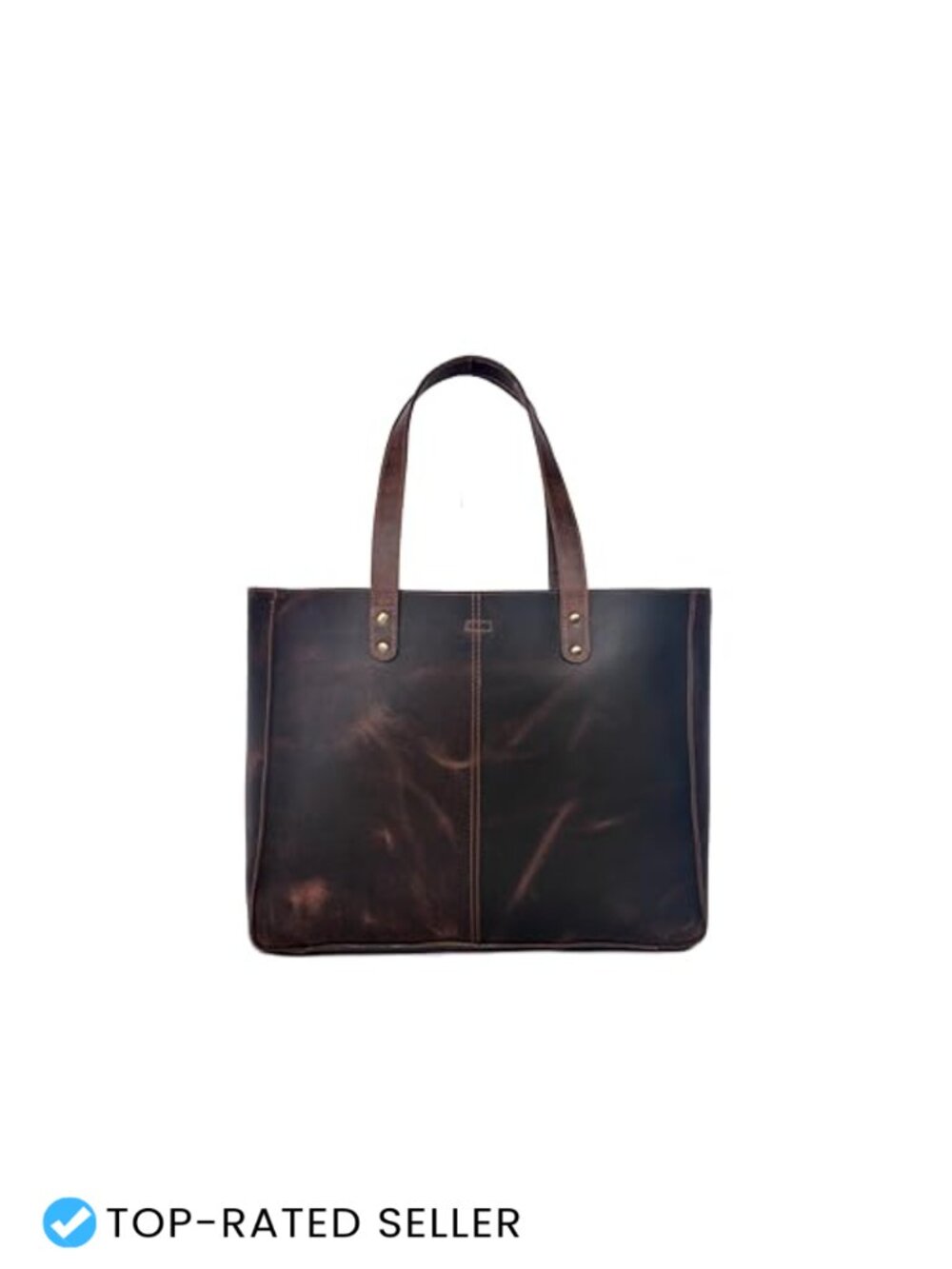 Genuine Leather Large Tote Bag Double Handles Classic